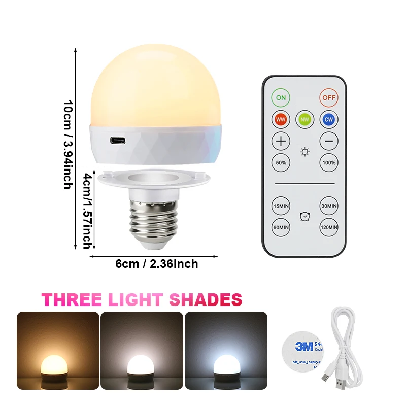 

Перезаряжаемая светодиодная лампа PARKSON WX-12 E27 USB 5В