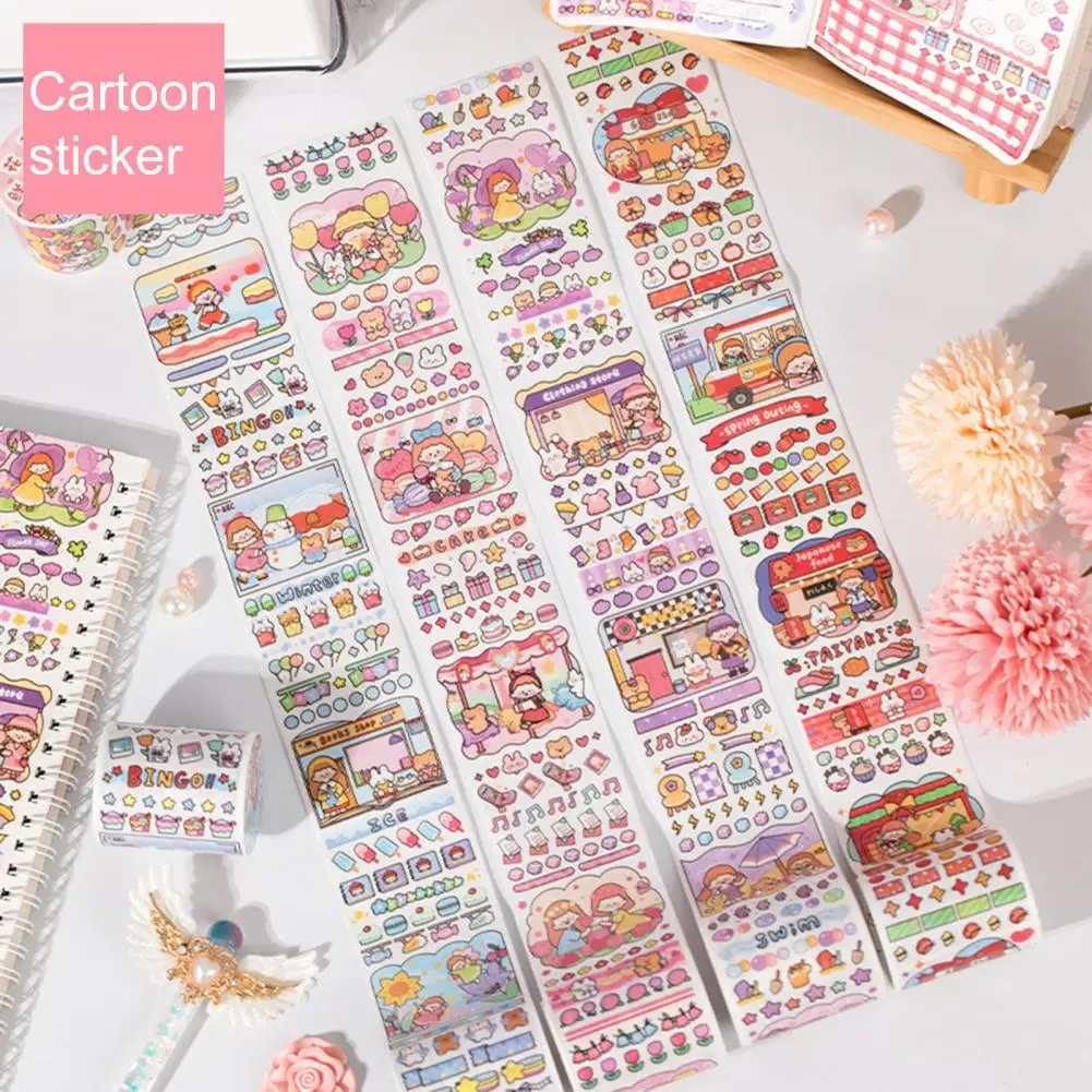 

1 Roll Random Sticker Pack Laser Decorative Kawaii Album Stickers Korean Stationery DIY Material Cake Handbook Stickers Students