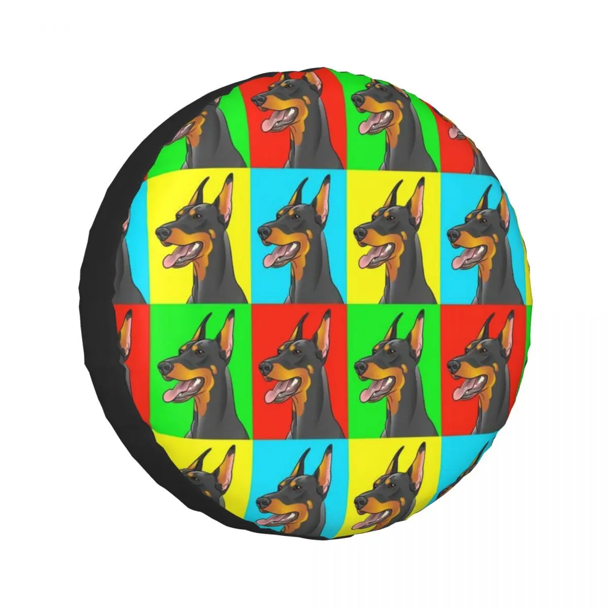 

Doberman Pinscher Dogs Spare Tire Cover Universal Waterproof Protection Wheel Cover Fit for Jeep Trailer RV SUV Camper Vehicle