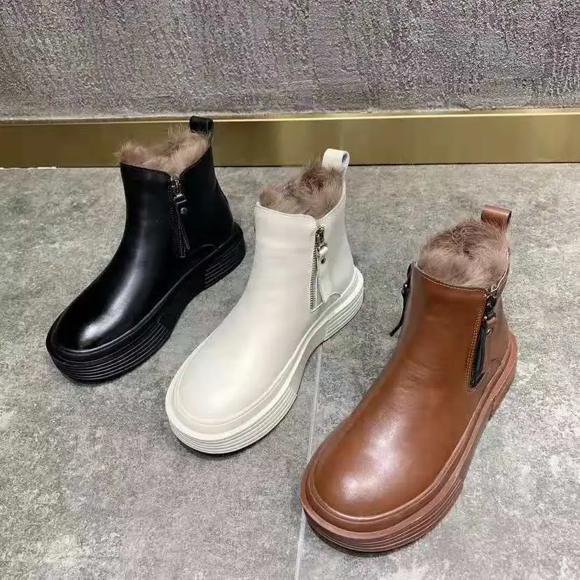 

Женские ботинки на платформе, Осенние удобные ботинки на высокой платформе с резиновой подошвой, 2022