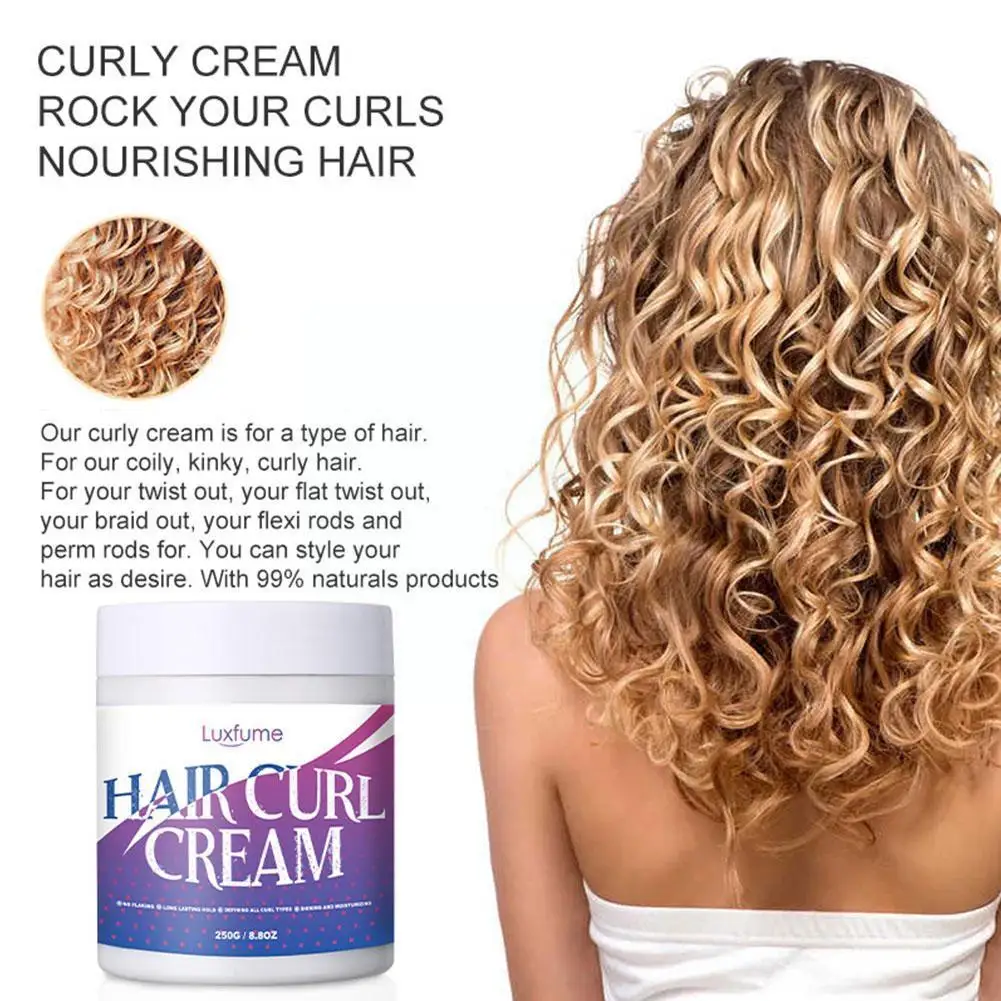 

Hair Curling Cream Curl Defining Cream Repairs Damage Hair Root Nourish Care Anti-Frizz Cream 250ML Hair-Smoothing V9K3