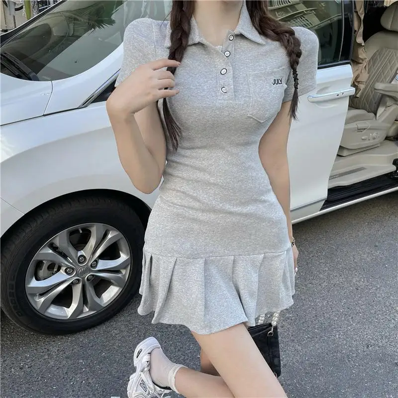 

Женское повседневное Плиссированное модное платье в стиле Харадзюку в эстетическом стиле, милые корейские платья в стиле преппи и сказочного цвета, мини-платье в японском стиле, одежда