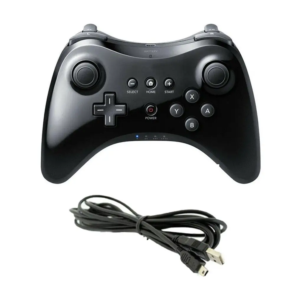 

Classic Wireless Blutooth Controller Wireless Remote Controller Joystick Gamepad for Nintend Wii U Pro with USB Charging Cable