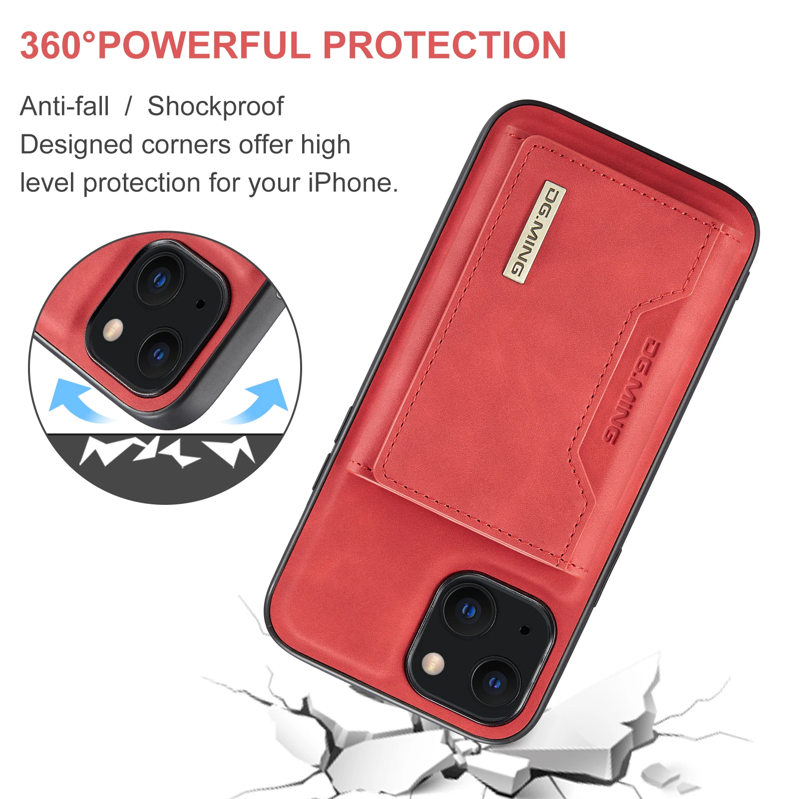 Detachable Wallet Phone Case for iPhone 14 13 Pro Max 11 12 X XR XS SE2020 7 8 Plus Coque Shockproof with Card Pocket Back Cover