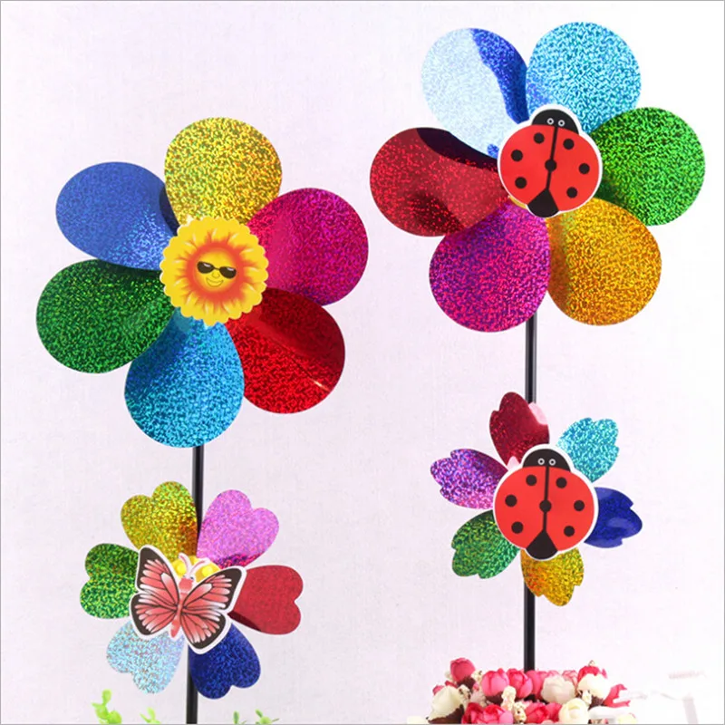 

Kids Toy 1PC Colorful Sequins Sunflower Windmill Wind Spinner Home Garden Yard Decoration