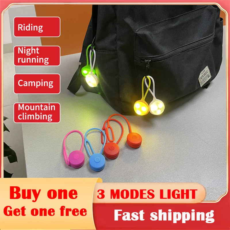 

Silicone 3 modes Portable lantern flashlight Mini Bicycle Light For Backpack Night Riding Bicycle Warning Light Rear LED Taill