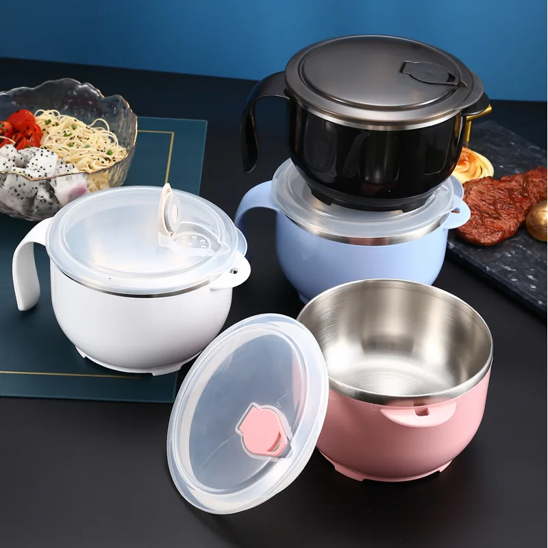 

Instant Noodle Bowl Lunch Box Stainless Steel Leakproof Container Insulation Tableware Students School Adult Thermal Bento Box
