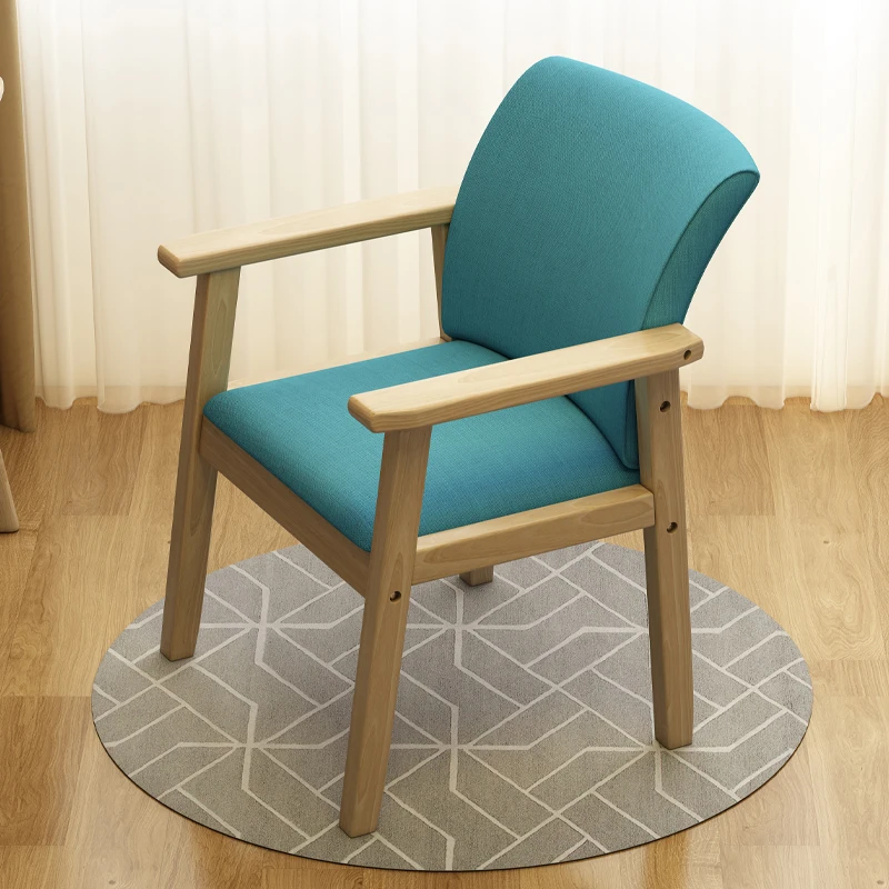 

Скандинавский обеденный стул из твердой древесины, домашний стул для спальни, проект, одиночная партия стульев, удобная компьютерная мебел...