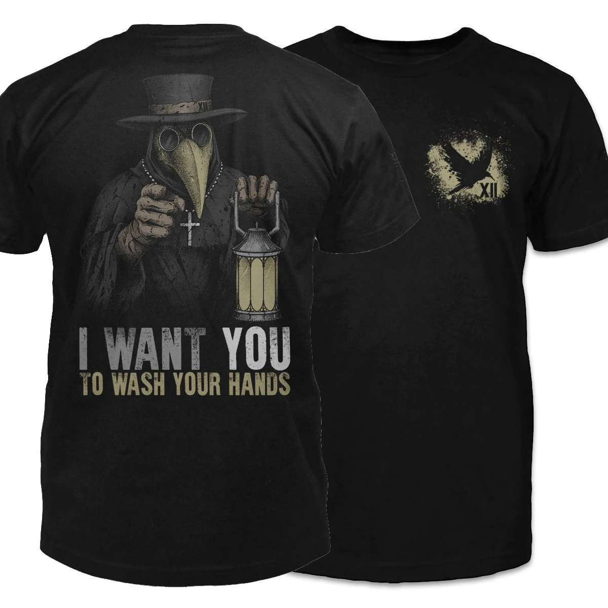 

Has A Dire Message for All of The Unclean: Wash Your Hands. The Plague Doctor T-Shirt. Cotton Short Sleeve O-Neck Mens T Shirt
