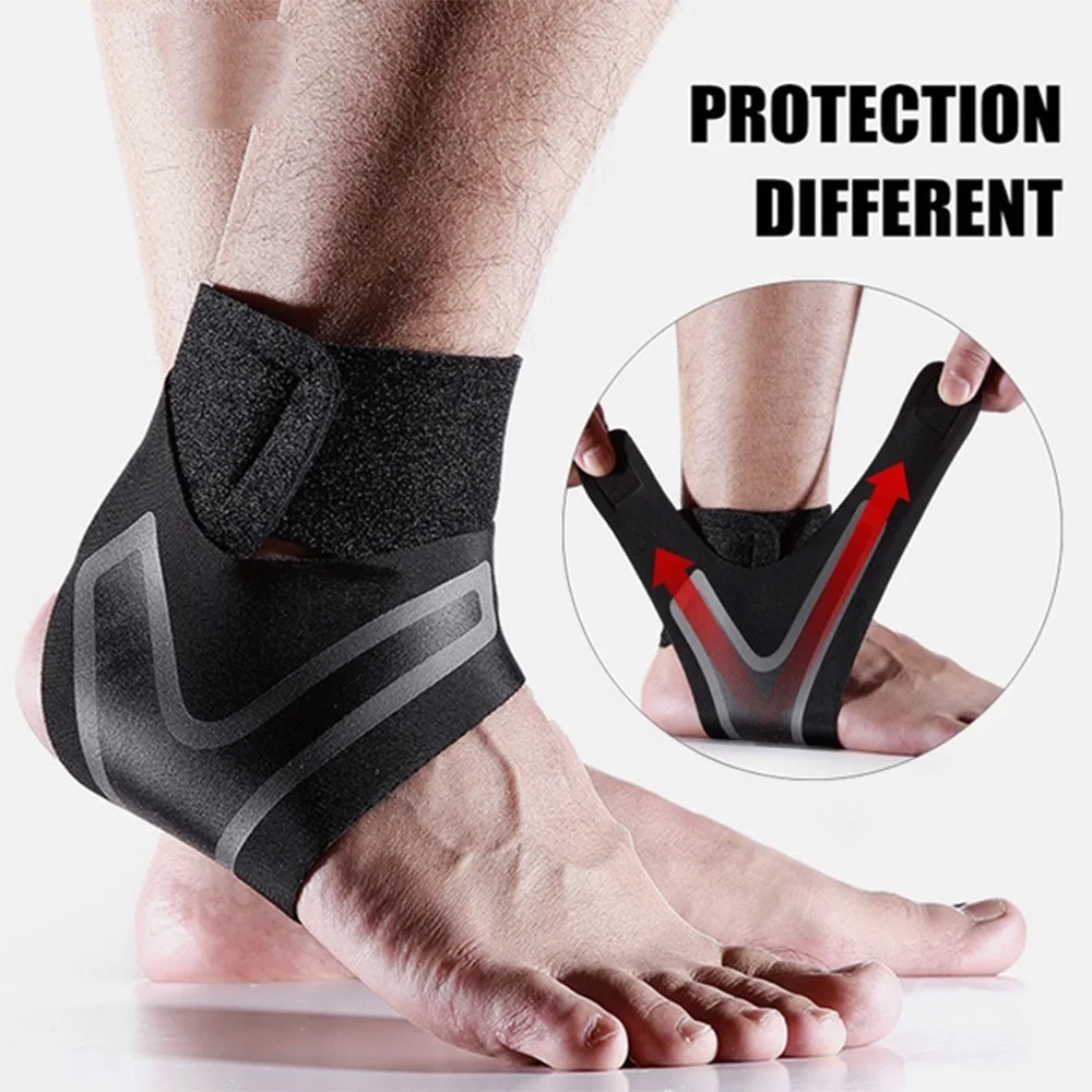 1Pc Sports Compression Ankle Support Brace Ankle Stabilizer Tendon Pain Relief Strap Foot Sprain Injury Wraps Basketball Running