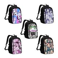 anime ahegao faces large durable travel laptop backpack water resistant bag with usb charging port business daypack
