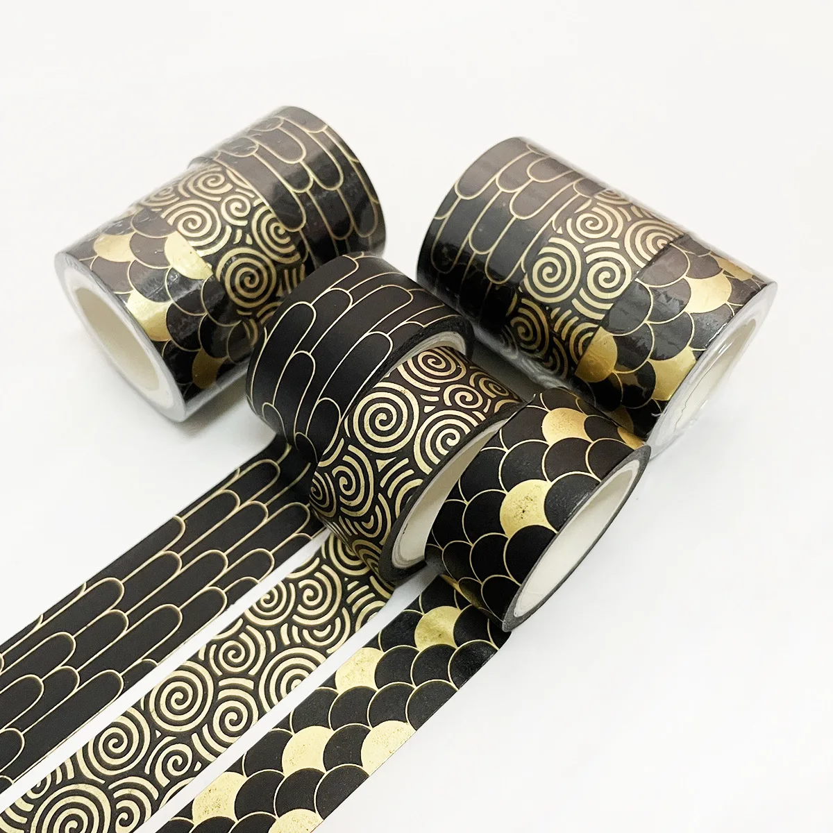 

3 Pcs Vintage Washi Tape Black Wave Pattern bronzing Decorative Tapes For Arts Diy Crafts Planners Scrapbook Wrapping 15mm