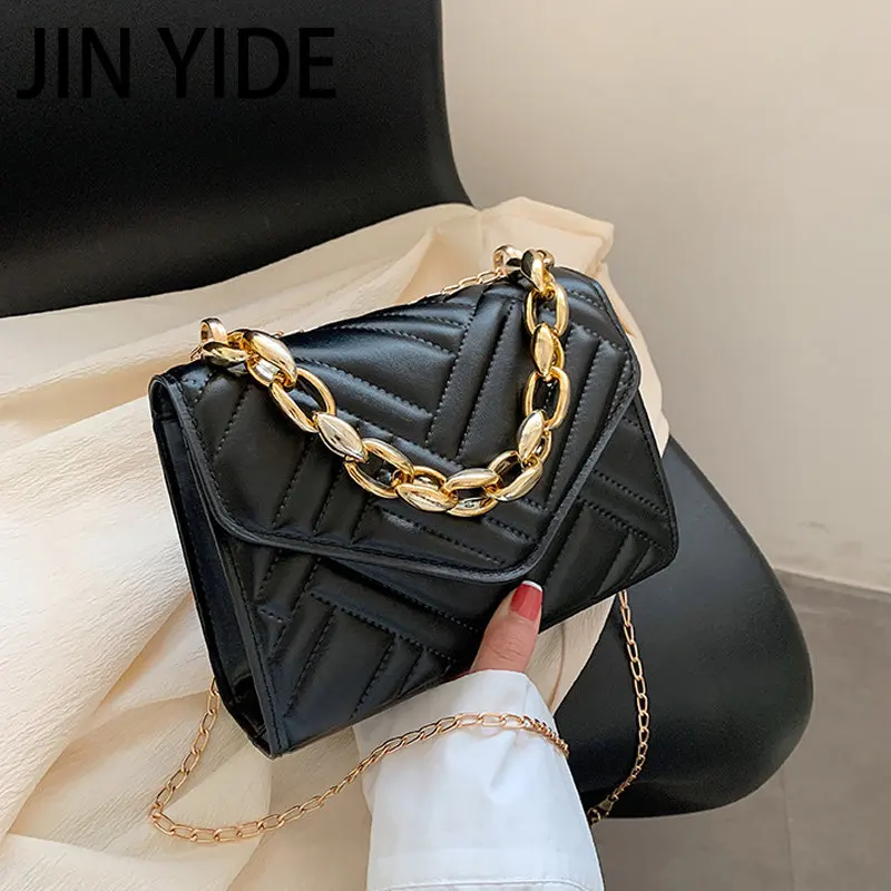 

JIN YIDE Luxury Fashion Women Shoulder Bag Small Flap Chain Crossbody Bags Designer Plaid Pu Leather Handbags Ladies Cross Body