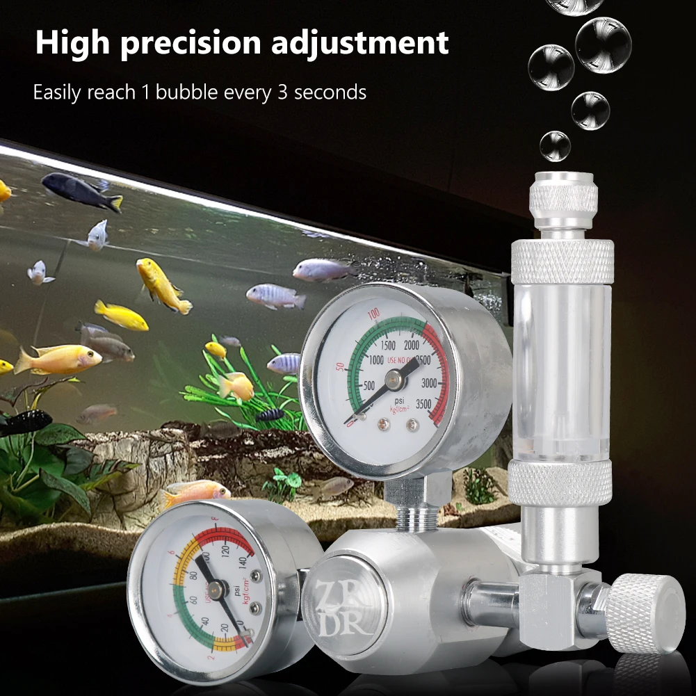 

CO2 Control System with Dual Gauge Meter Water Pressure Regulator Valve Aquarium Pressure Reducing Electromagnetic Valve
