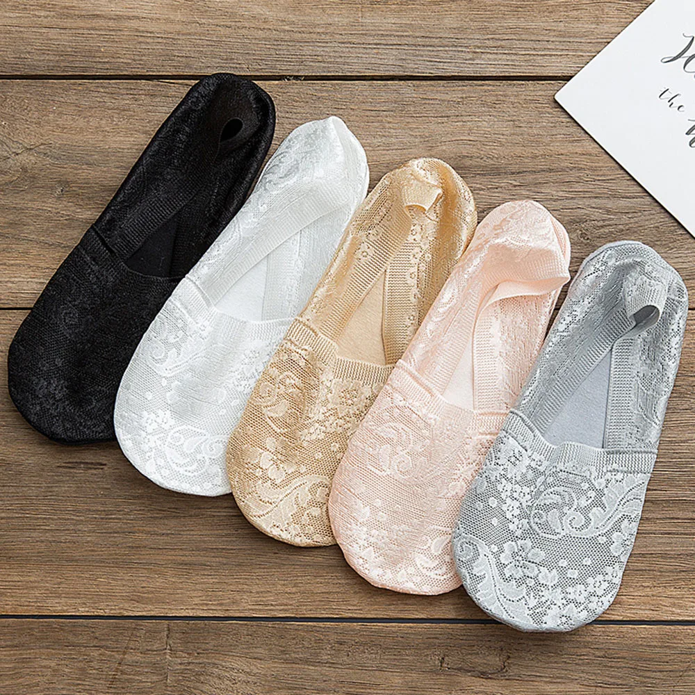 Кружевные носки-лодочки для женщин цвет в ассортименте