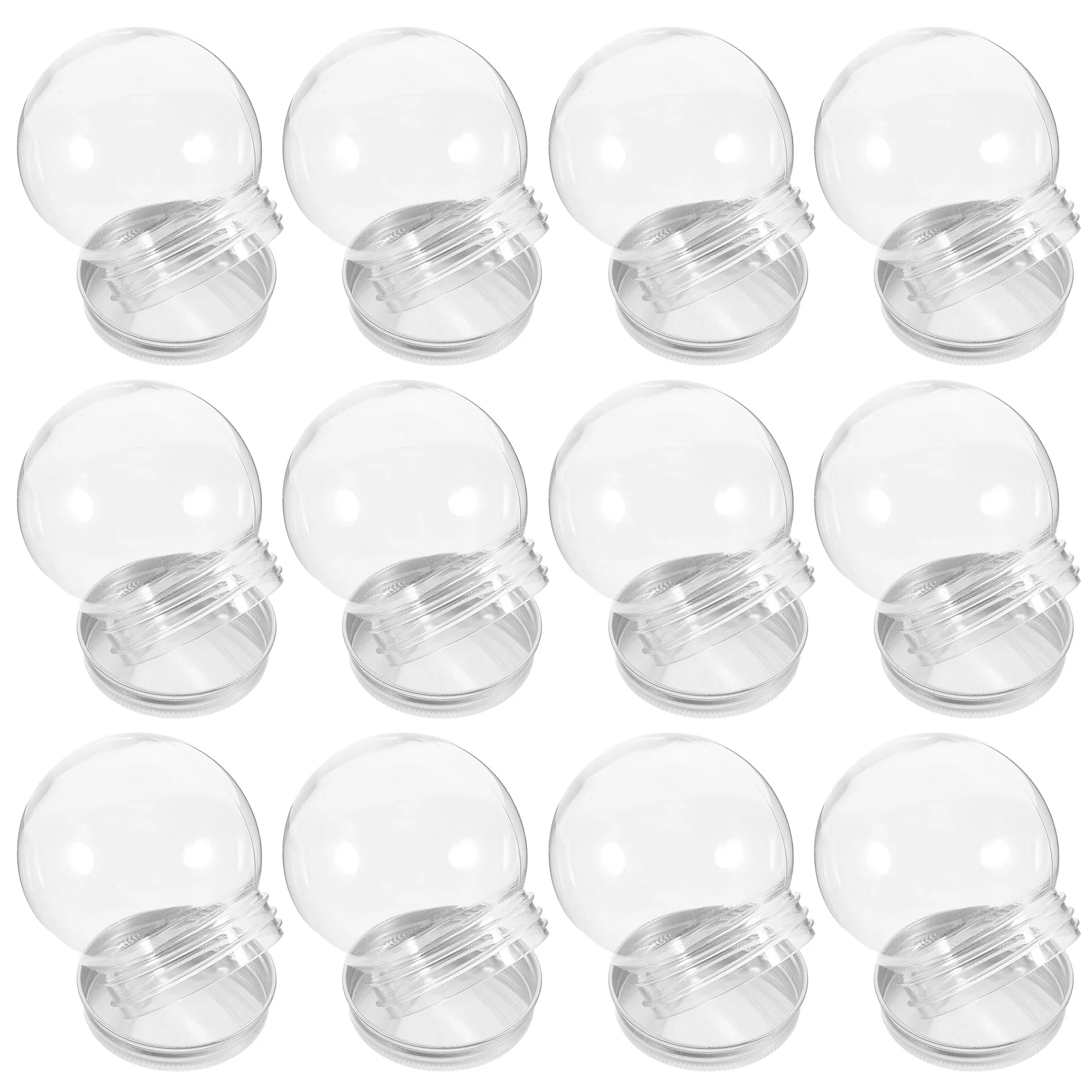 

12 Pcs Bottles For Favors Candy Containers Mini Clear Aluminum Cap Personalized Bride