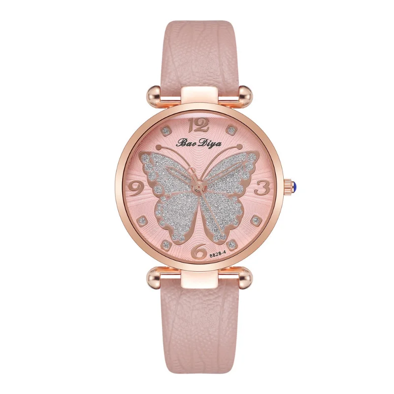 Fashion Women Quartz Watches Butterfly Dial Design Casual Female Wristwatches Woman Watches Leather Clock Montre Femme Gift