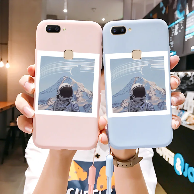 

Astronaut Case For VIVO X20 X21 X23 X27 X30 X5 X6 X7 X70 l XPLAY 5 6 Pro Plus Silicone Candy Colors Soft Fruits Shell Cover