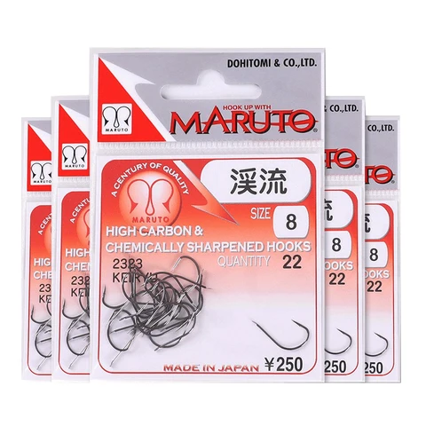 Maruto рыболовный крючок Stream 2323 черный японский крючок из высокоуглеродистой стали 1-10 #