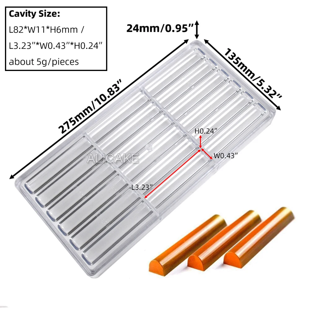 

Формочка для шоколада из пластика, 8 цилиндрических ячеек