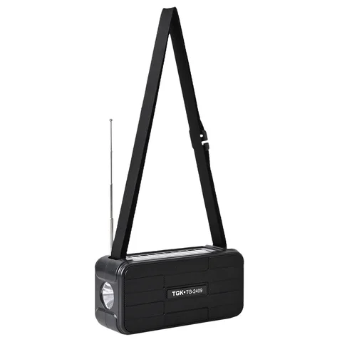 Портативное FM-радио на солнечной энергии с LED-фонариком, музыкальным плеером и плечевым ремнем, мини-радио для дома, работы, школы