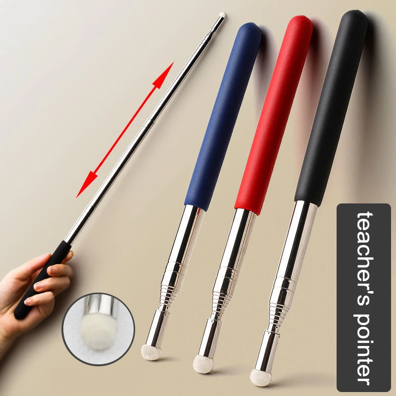 

1Pcs Retractable Whiteboard Pen Stainless Steel High Quality Touch Teacher Pointer Professional Torch 1M Felt Tip Teaching Stick