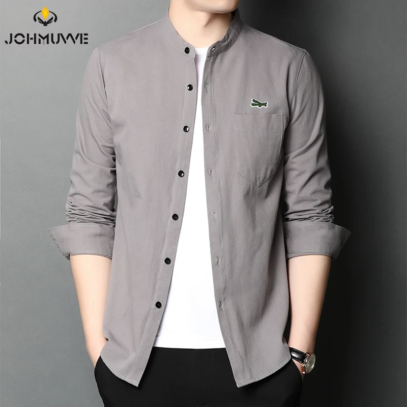 Fast Shipping New Men's Solid Color Long Sleeve Hunting Style Shirts Casual Long Sleeve Tops