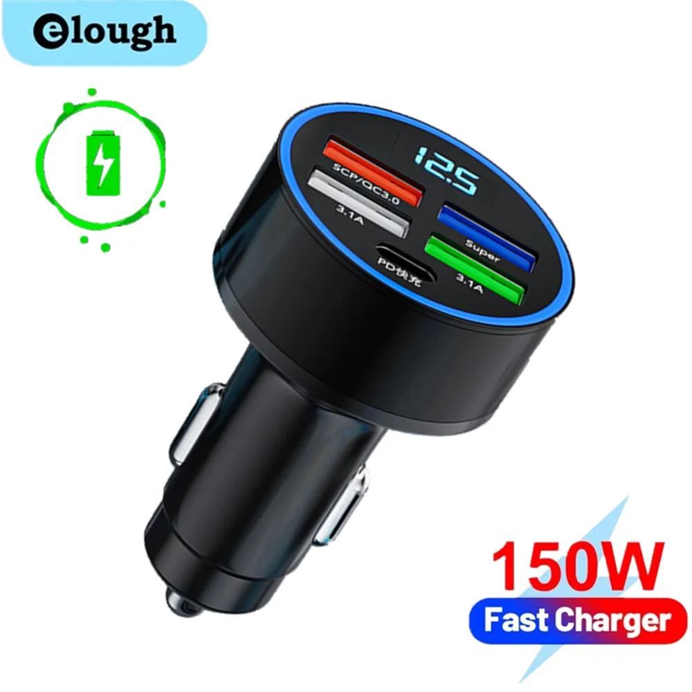 Автомобильное зарядное устройство Elough с 4usb-портами, 150 Вт