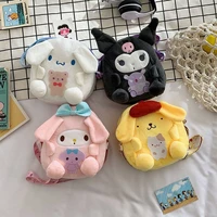 kitty cat cartoon plush toy hello anime kawaii sanrios backpack kuromi melody cinnamoroll stationery box storage cosmetic bag