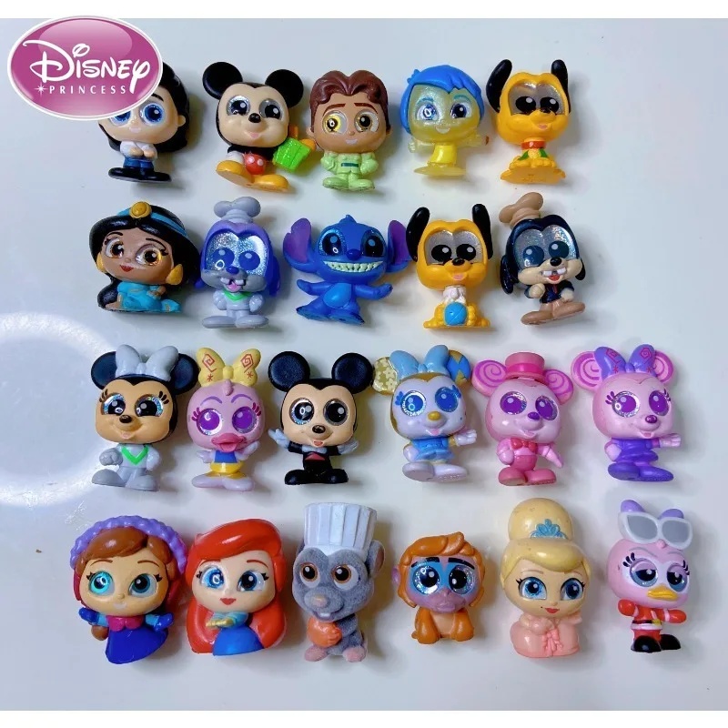

Kawaii Disney Doorables Stitch The Lion King Anime Figures Anna Elsa Mickey Mouse Housecute Big Eyed Doll Model Toys Kids Gift