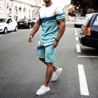 2022 men sets summer tracksuit fashion clothing for man casual short sleeves t shirtshorts suits streetwear oversize clothes