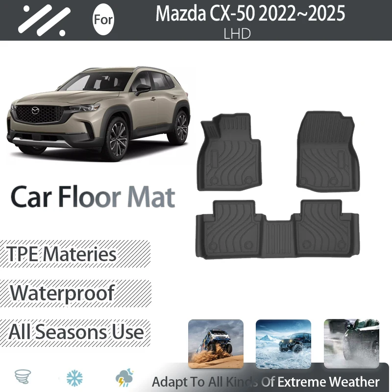 

Автомобильные коврики для Mazda CX-50 CX50 CX 50 VA 2022 2023 2024 2025, водонепроницаемая накладка, коврик для ног, напольная накладка LHD, грязевые автомобильные аксессуары