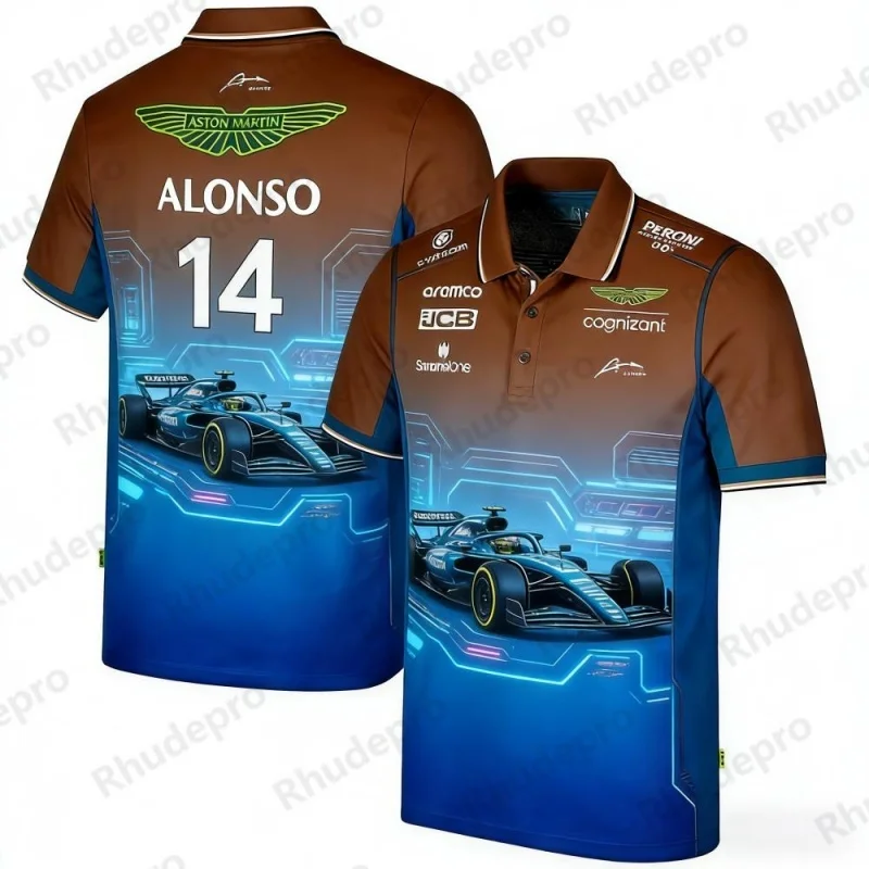Футболка-поло с короткими рукавами Aston Martin Team Stroll 18 Racing Theme для любителей гонок, спортивный повседневный топ (art.: 3920da45bed8e) - 3920da45bed8e