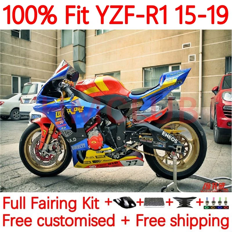 

Injection For YAMAHA YZF-R1 YZF 1000 R1 R 1 YZFR1 2015 2016 2017 2018 2019 YZF1000 15 16 17 18 19 Fairings 29No.27 blue yellow