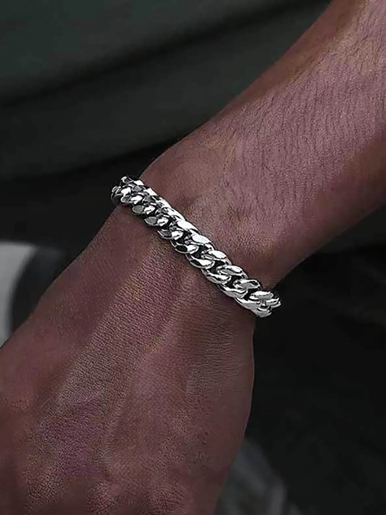 Серебряный браслет Майами однотонные ювелирные изделия из нержавеющей стали 10