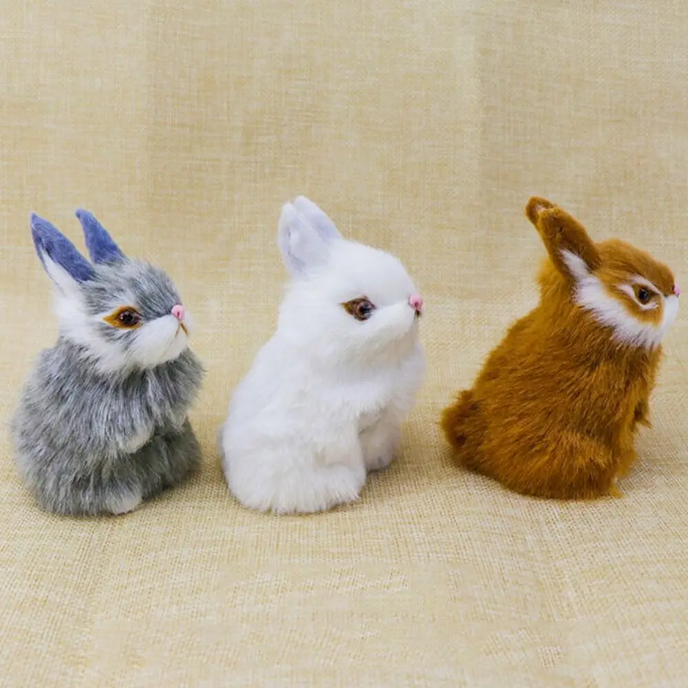 

Микро-ландшафты Ручной Работы Фигурка животных DIY меховые игрушки животных пасхальные кролики украшение для дома мини кролики цыпленок