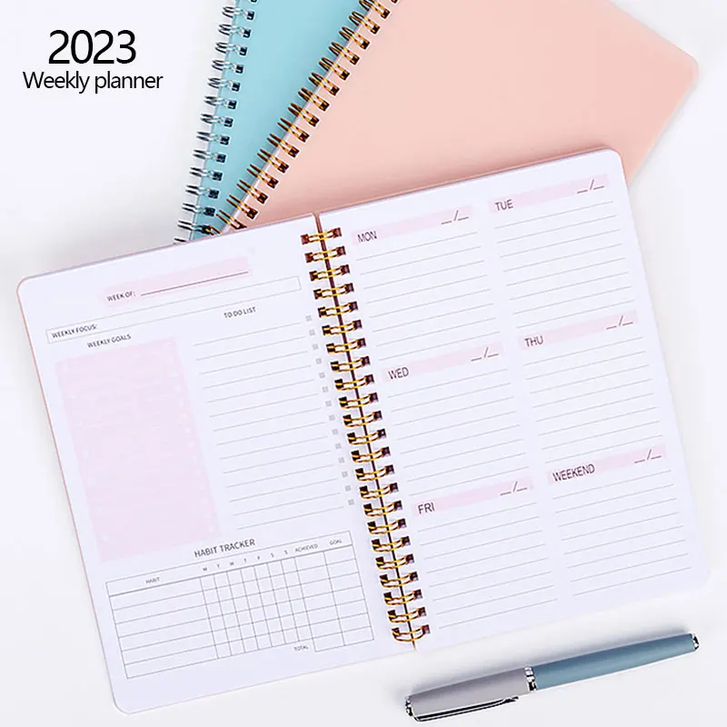 

Spiral Binder Weeks Supplies Office Planner Schedule Diary Notebook School Agenda 2023 52 Weekly Journal Organizer Stationery