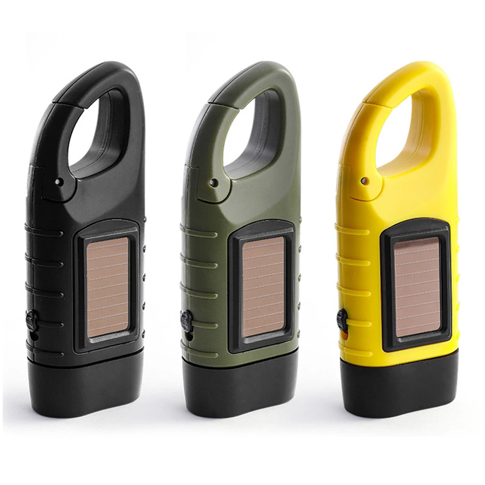 

Outdoor Camping Light Hand-cranked Power LED Flashlight Portable Solar Charging Emergency Light Rechargeable Torch Equipment