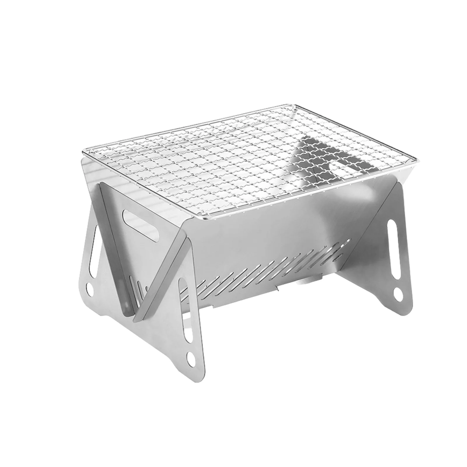 

Складная печь для кемпинга из нержавеющей стали, легкая портативная деревянная печь для отдыха на открытом воздухе, пикника, барбекю, поход...