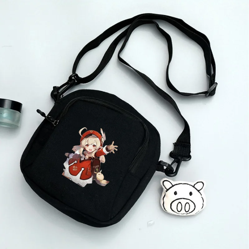 

Genshin Impact Anime Klee Shoulder Bag Canvas Student School Shoulder Bag Men Fashion Multifunction Shoulder Bag Crossbody Bag