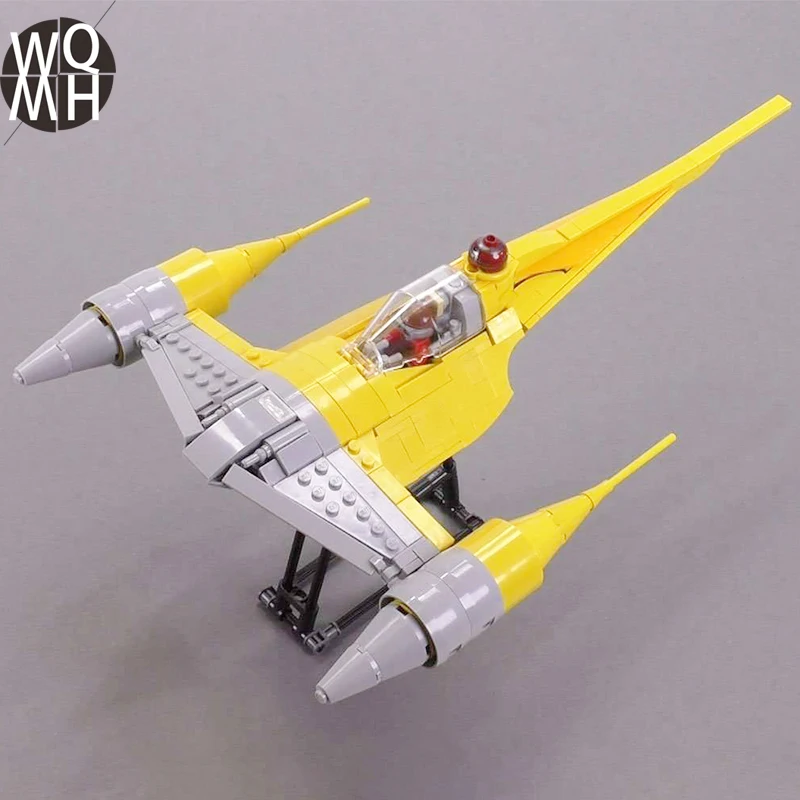 

MOC Battle Aircraft N-1 Fighter Building Blocks Kit For Naboo Space Wars Airplane Bricks Model Toys Children Birthday Gifts