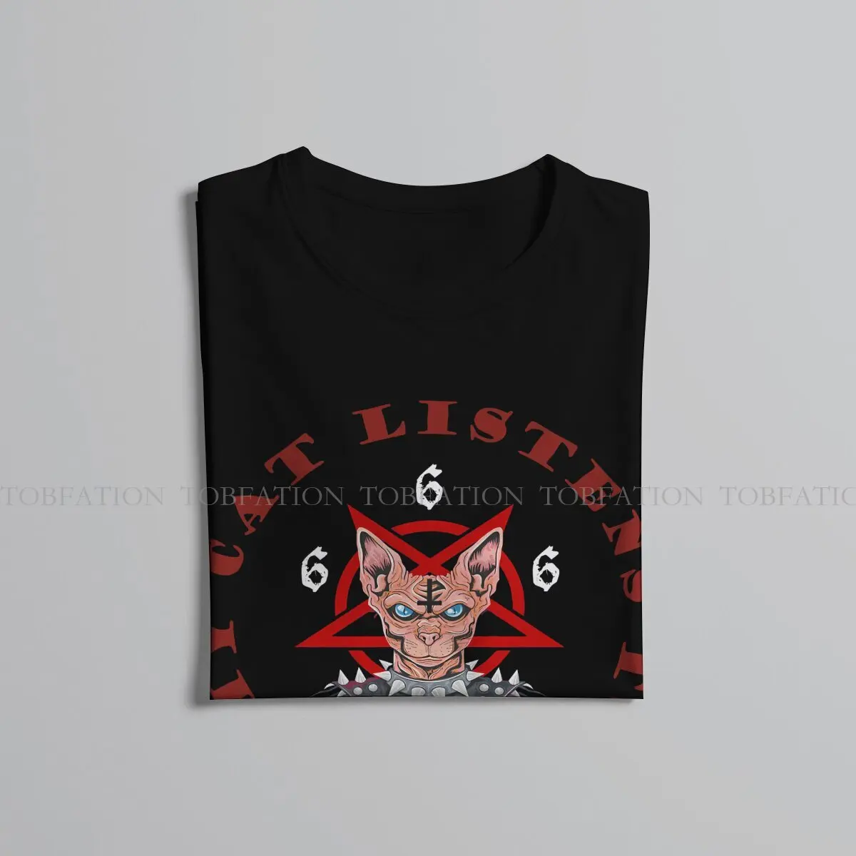 Футболка с круглым вырезом и надписью My Cat Listens to Heavy Metal