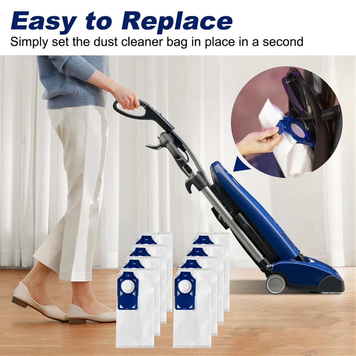 8 шт. сменные вакуумные пакеты HEPA для Riccar Brilliance R30D R30P R30PET и Simplicity Synchrony S30D S30P S30PET