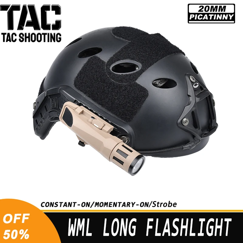 Длинный военный тактический фонарик WML для охотничьего разведчика пистолет с