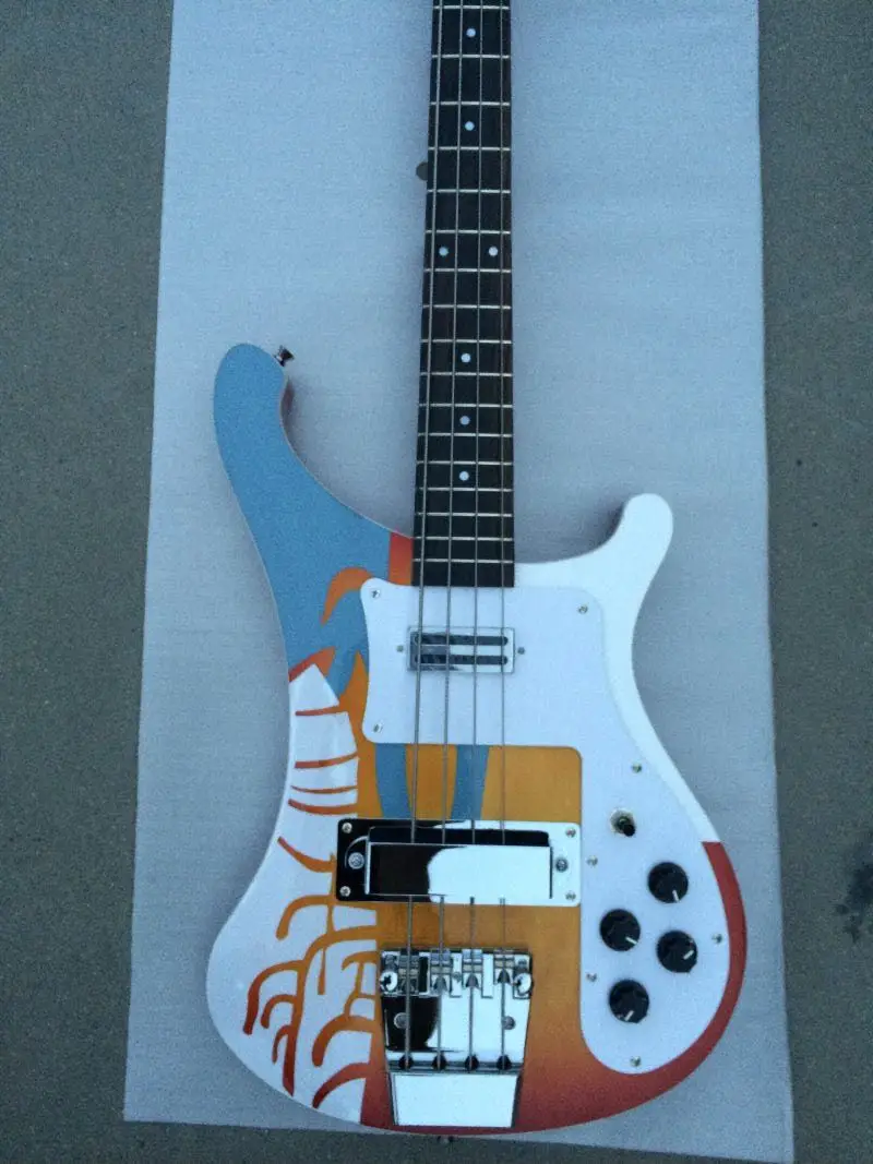 

Oem Rickenbacker 4-струнная бас-электрогитара корпус красного дерева цвет как на фото Бесплатная доставка