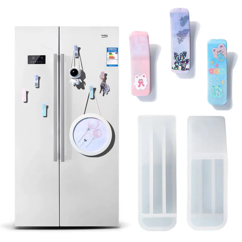 

Epoxy Resin Mold Refrigerator Hook Silicone Mold Traceless Nail Rack Kitchen Free Punch Hook Hook