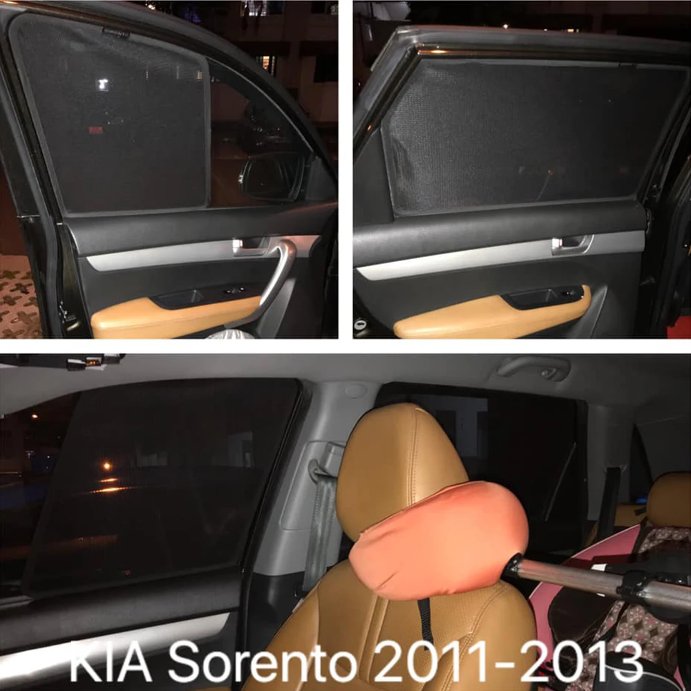 Фото Для Kia Sorento XM 2010-2015 Магнитный автомобильный солнцезащитный козырек, переднее лобовое стекло, шторка, задняя боковая сетка для детского окна, солнцезащитный козырек №1