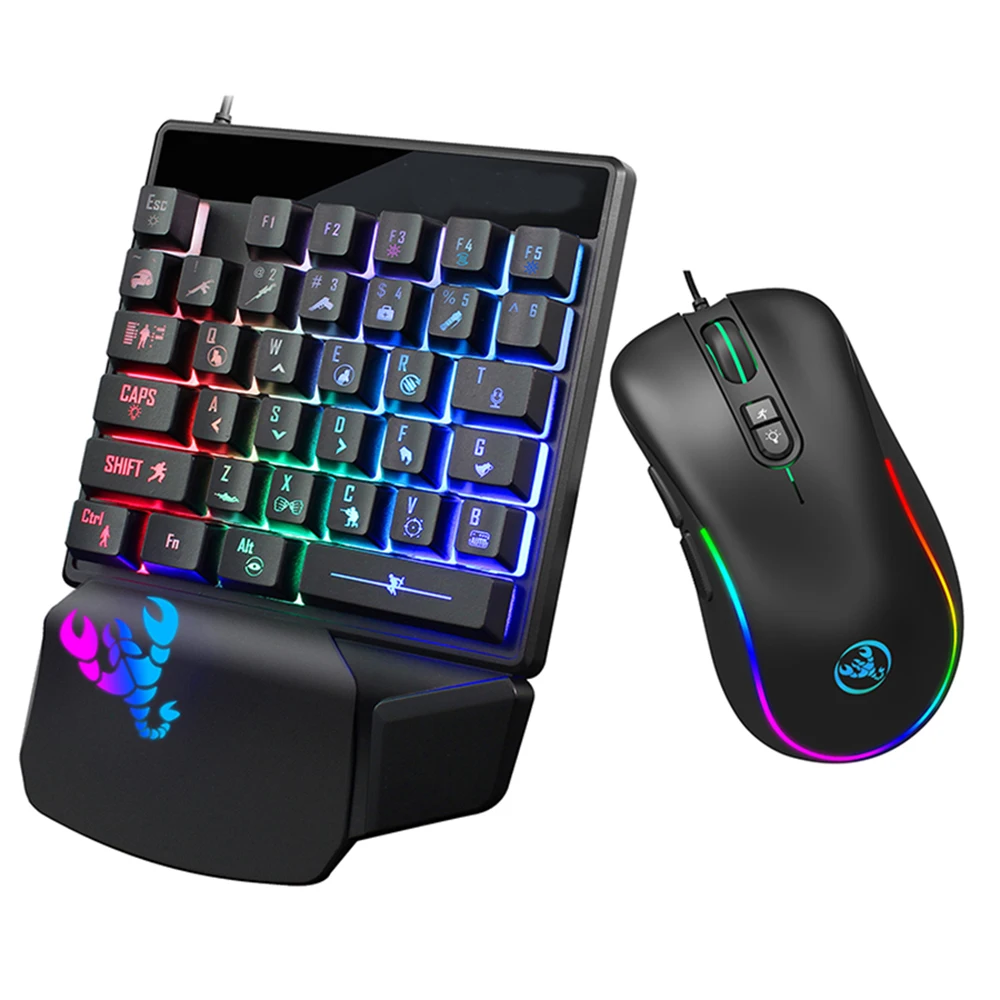 

SeenDa One Handed Gaming Keyboard Set RGB Backlit 35 Keys Portable Mini Gaming Keypad Ergonomic Game Controller for PC Gamer