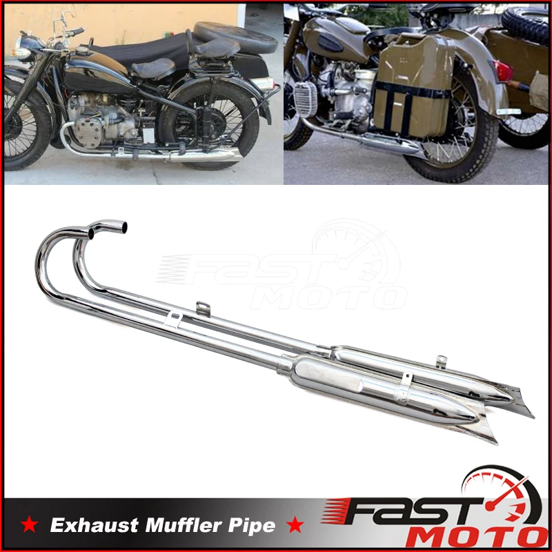 Retro Fishtail Exhaust Muffler for BMW K750 KS750 M1 M72 R71 R12 Dnepr URAL 750cc Exhaust Pipes Assembly System Silencer Pipe