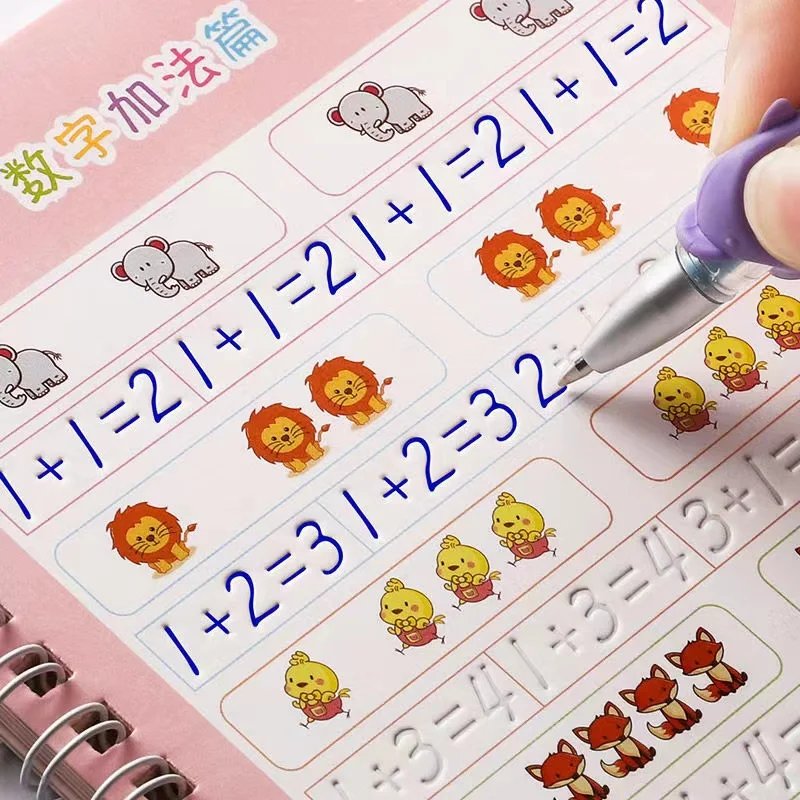 

Montessori Learning Paining Math French Chinese English Book Copybooks Education Books Kid School Reuse Writing Work for Gifts